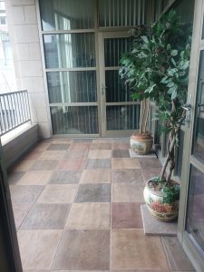 tiled patio