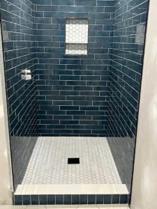 black shower tiles