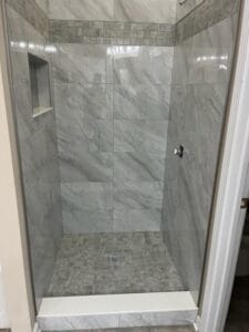 tiled shower